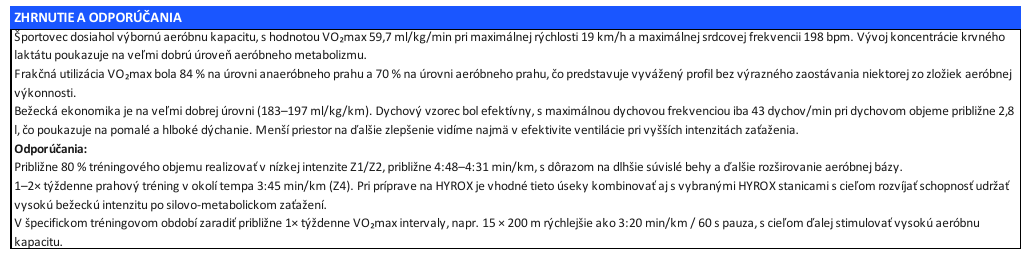 Zhrnutie a odporúčania do tréningu